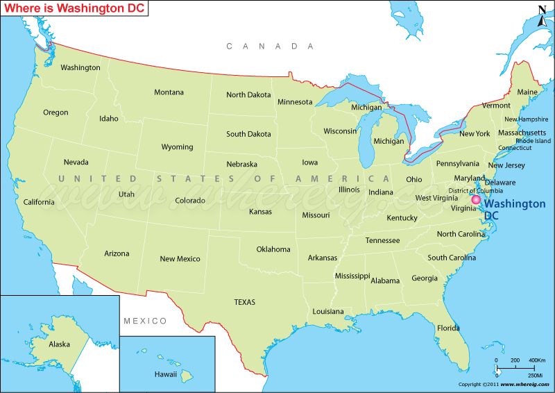 Map Usa Washington Dc Where is Washington DC