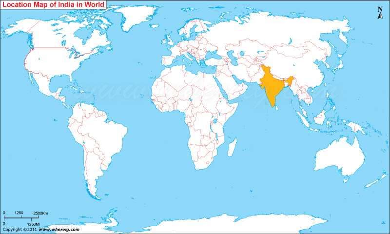 Where is India Located, India Location in World Map