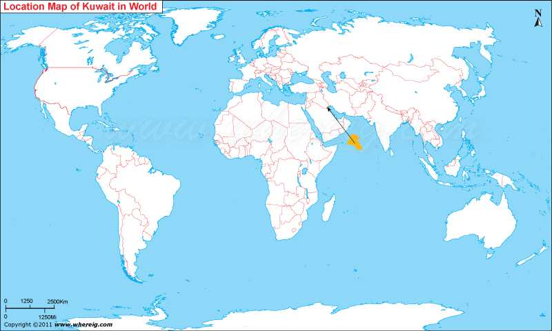 Where is Kuwait Located, Kuwait Location in World Map
