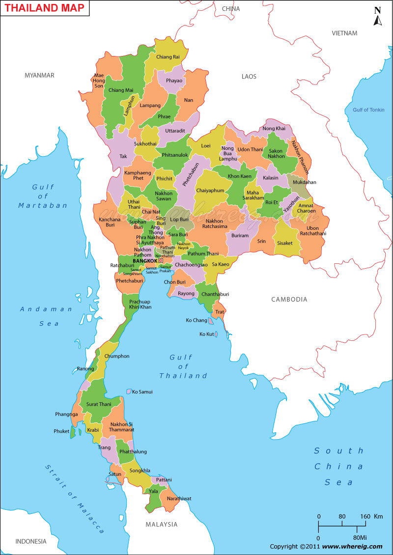 Thailand Map, Map of Thailand, Thailand Provinces Map