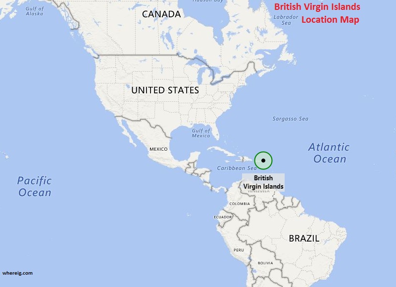 British Virgin Islands Location On The North America Map