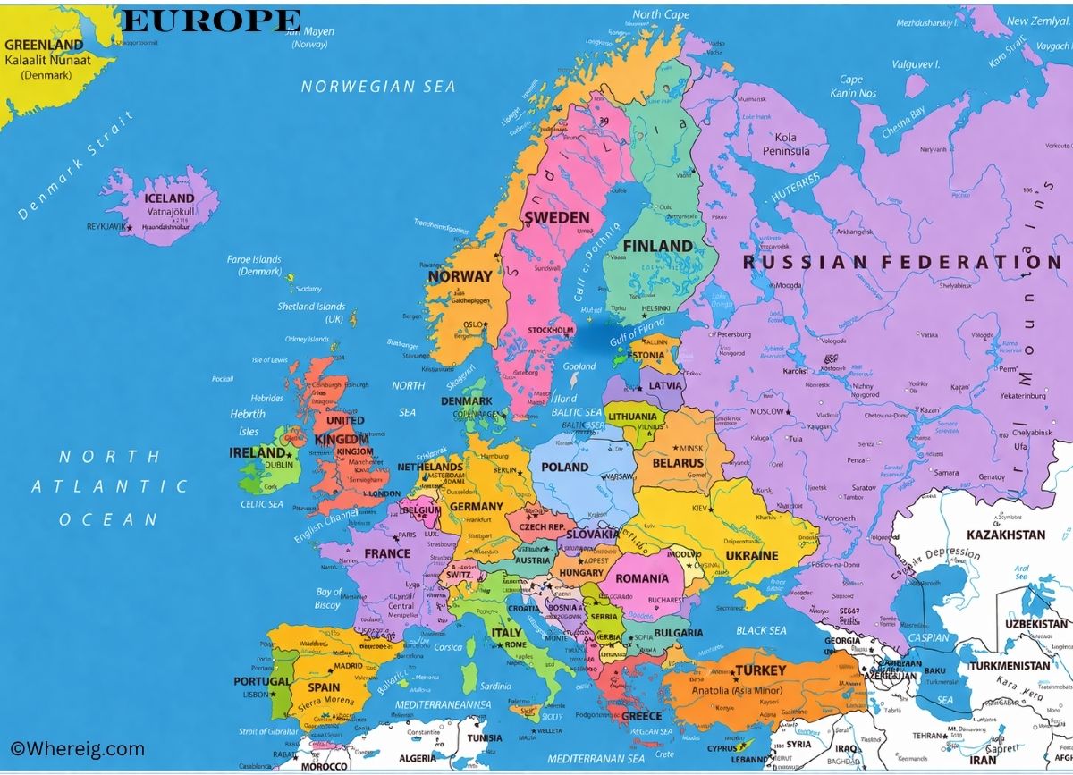 Europe Map with Countries