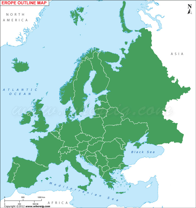 Europe Outline Map