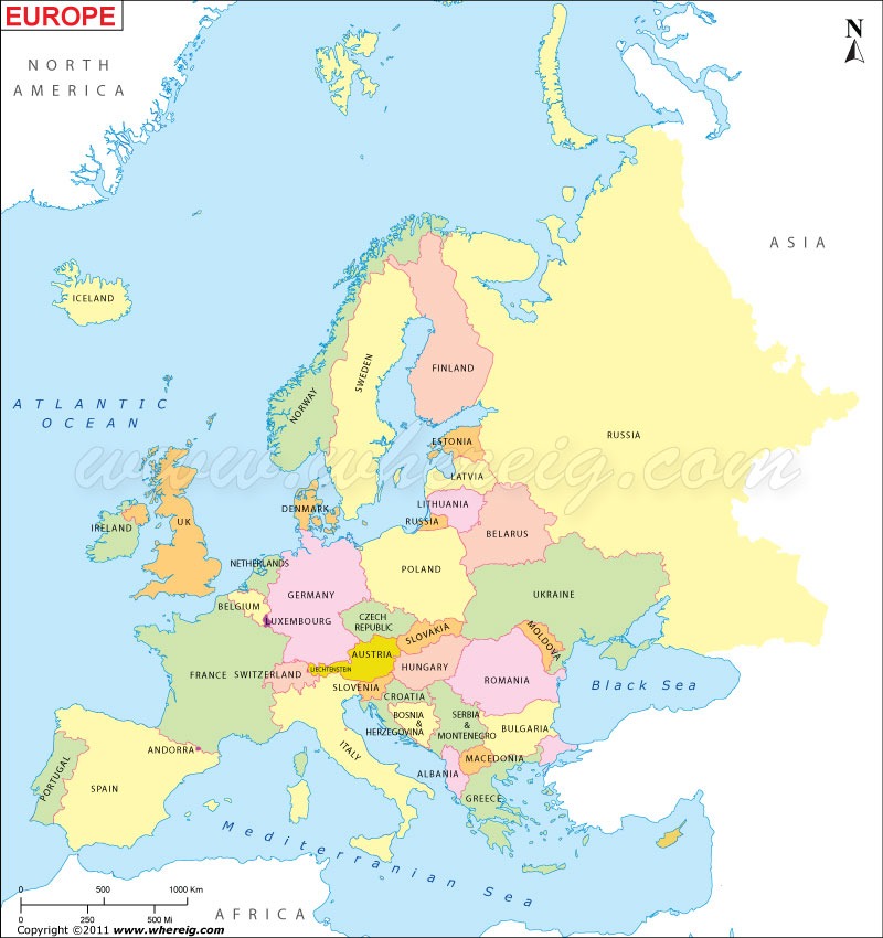 Europe Map Political Map Of Europe With Countries