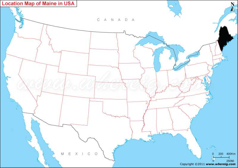 Where is Maine State? / Where is Maine Located in the US Map