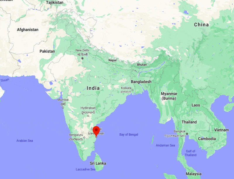 Where is Chennai Located, Chennai Location Map