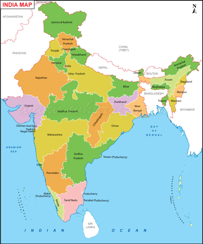 state map of india India Map Political Map Of India India State Map