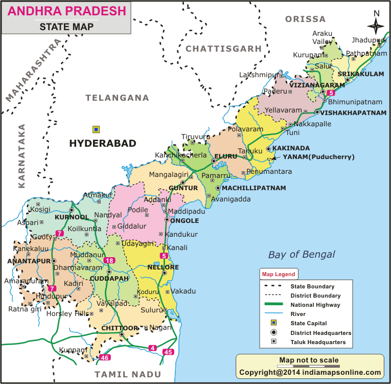 Andhra Pradesh Map, India