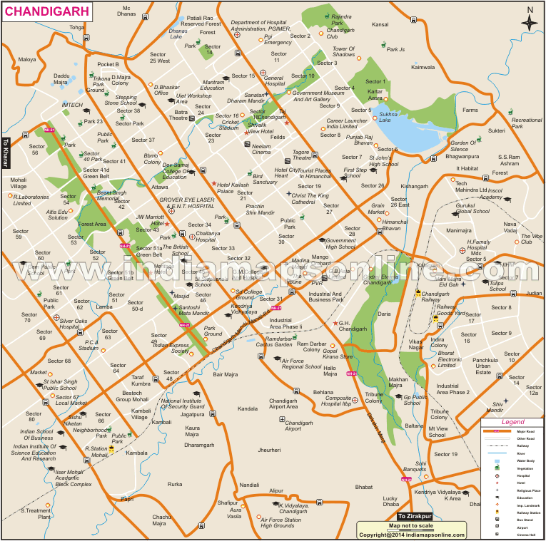 Chandigarh Map, India