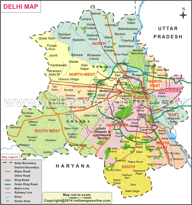 delhi Map, India