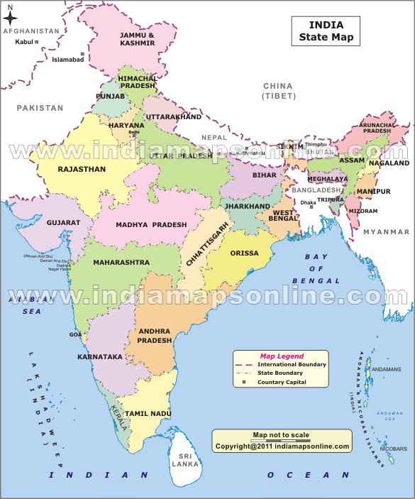 Latest Map Of India With States And Capitals India State Map, List Of States In India