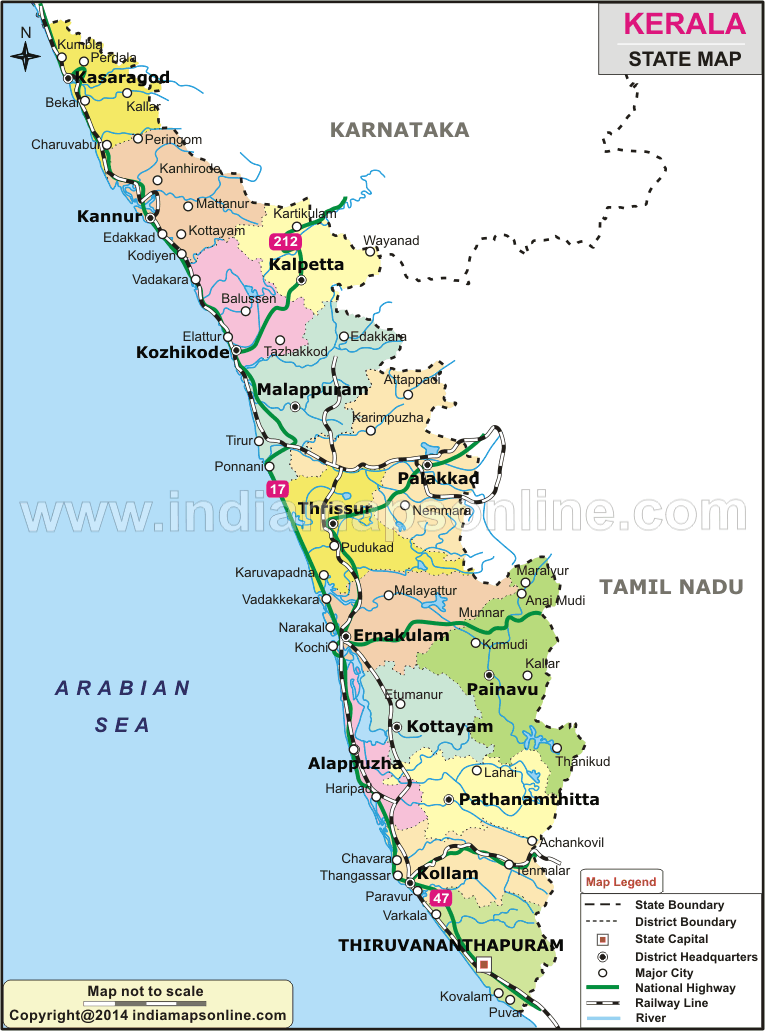 Kerala Map, India