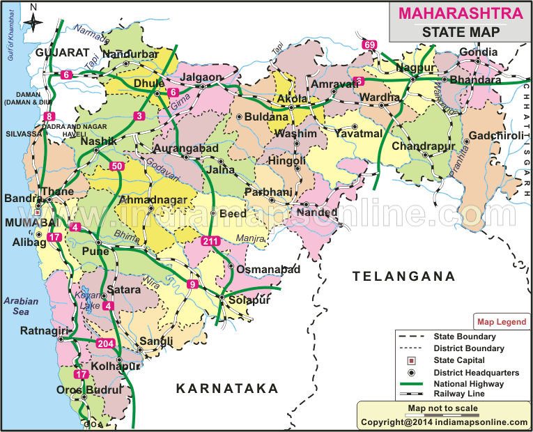 Maharashtra Map, India