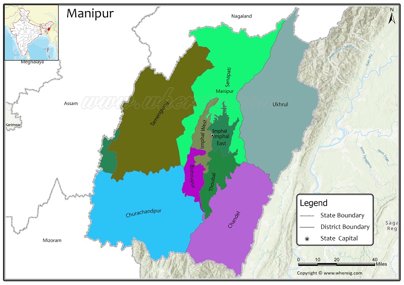 Manipur District Map, List of Districts in Manipur