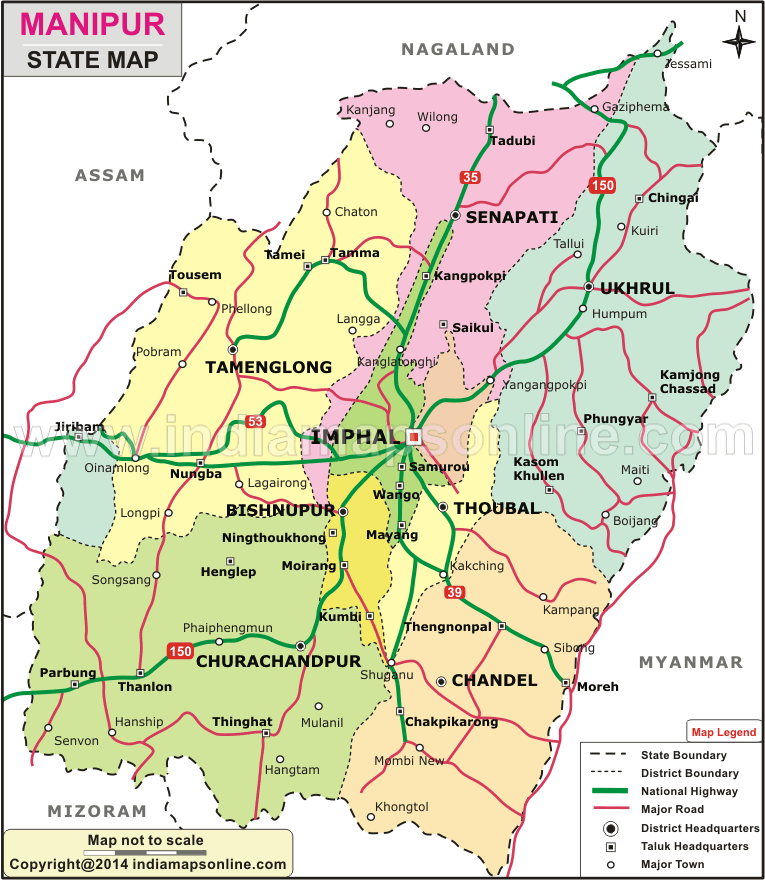 Manipur Map, India