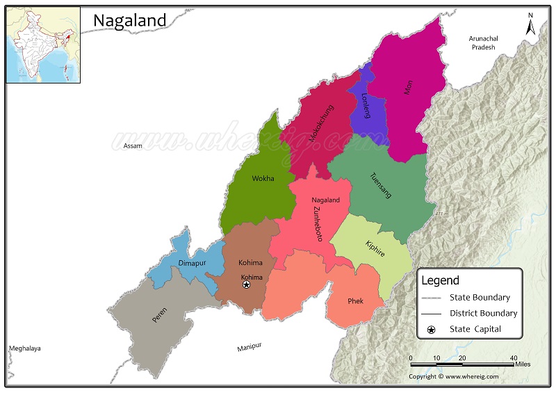 Nagaland District Map, List of Districts in Nagaland