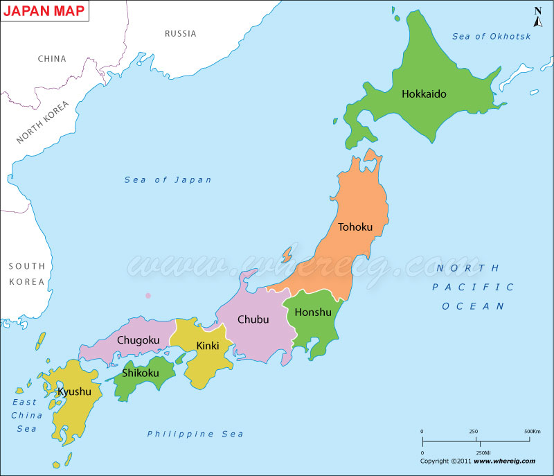 Japan Map, Map of Japan