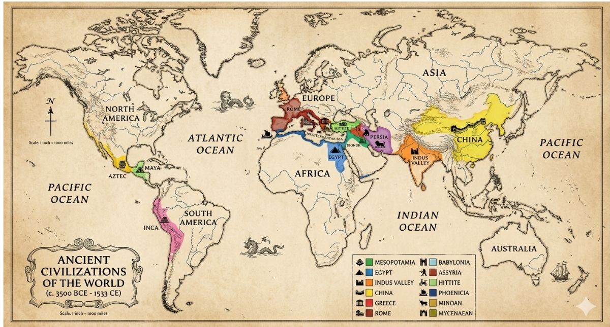 List Of Ancient Civilizations Of The World History Timeline Facts