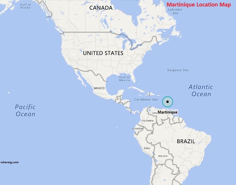 Martinique On World Map Map Of Rose Bowl