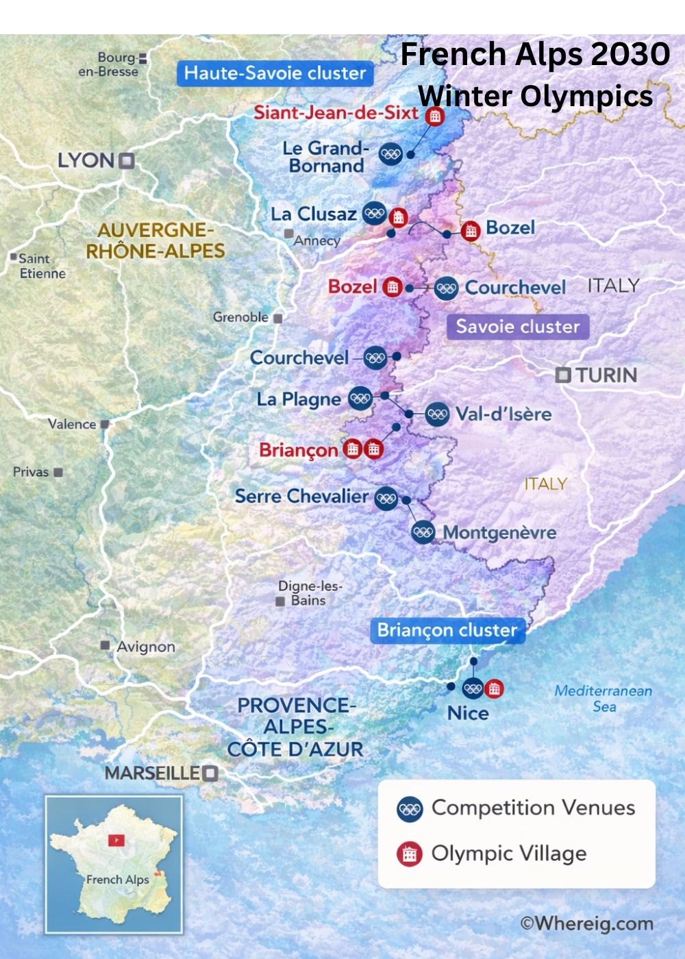 French Alps 2030 Olympics Map