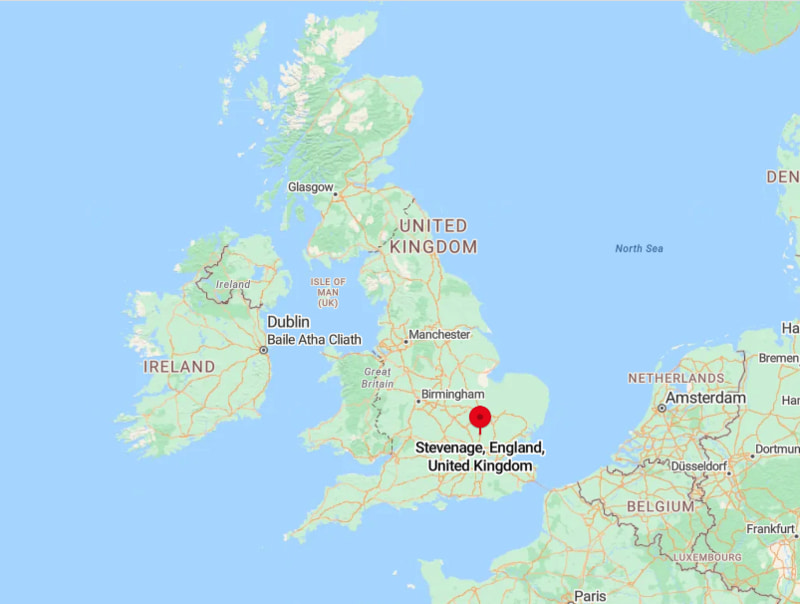 Where is Stevenage, England (UK)