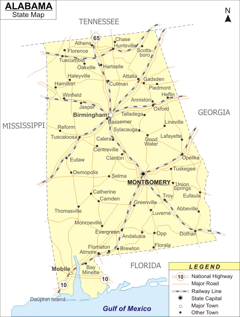 Alabama Map, Map of Alabama