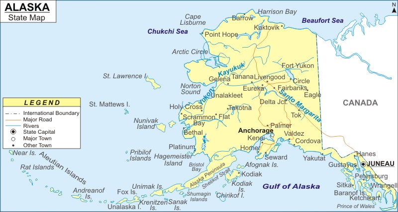 Map Of Alaska Lakes Streams And Rivers