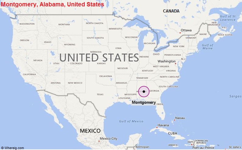 Where Is Montgomery Al Where Is Montgomery Located In The Us Map