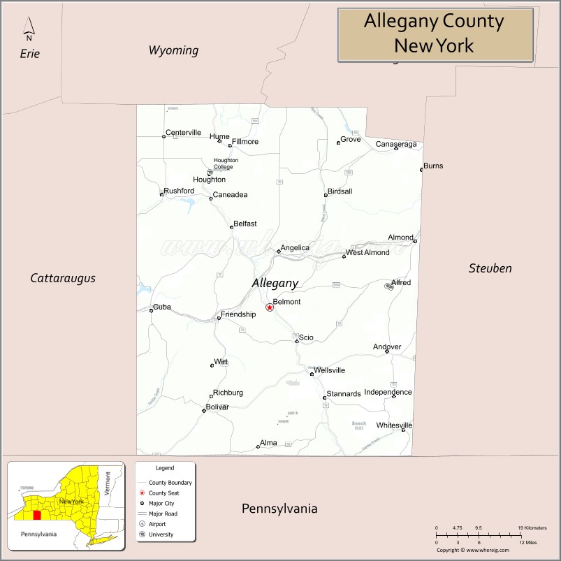 Map of Allegany County, New York