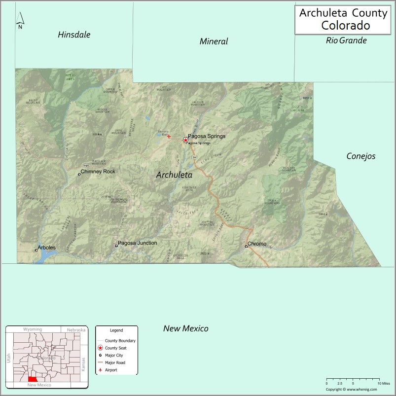Map of Archuleta County, Colorado