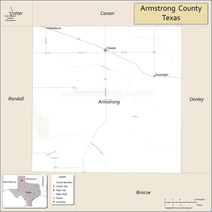 Map of Armstrong County, Texas