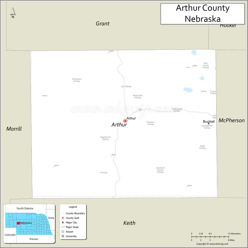 Map of Arthur County, Nebraska