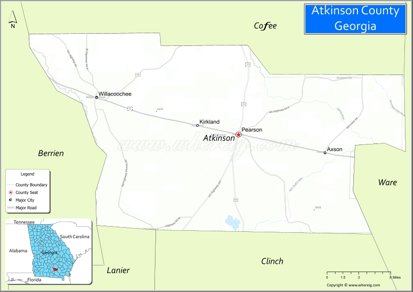 Map of Atkinson County, Georgia