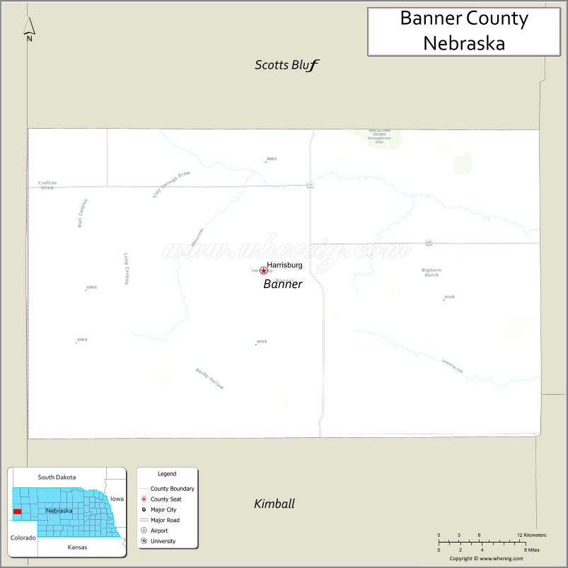 Map of Banner County, Nebraska