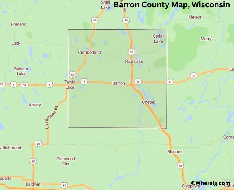 Map of Barron County, Wisconsin