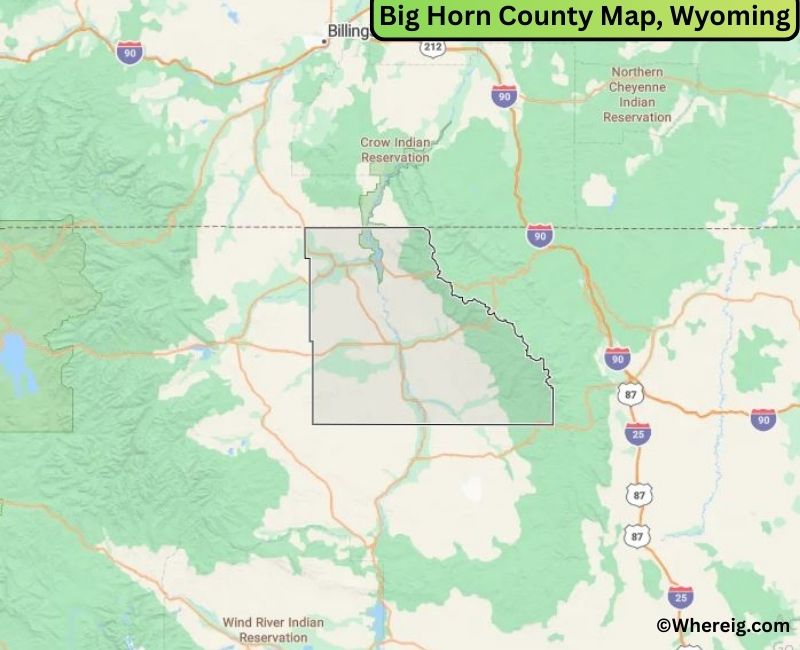 Map of Big Horn County, Wyoming