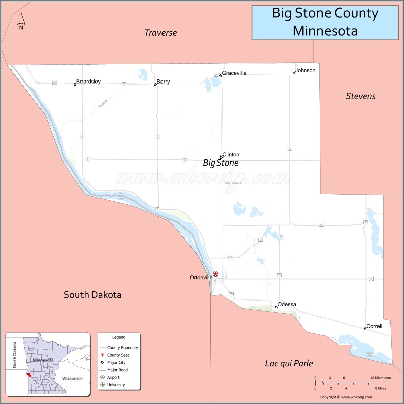 Map of Big Stone County, Minnesota