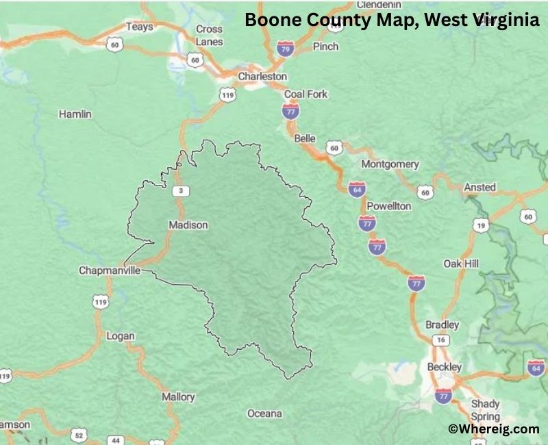Map of Boone County, West Virginia