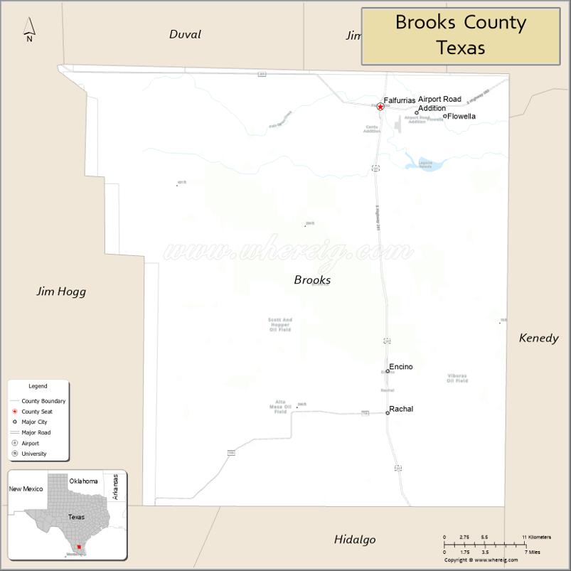 Map of Brooks County, Texas