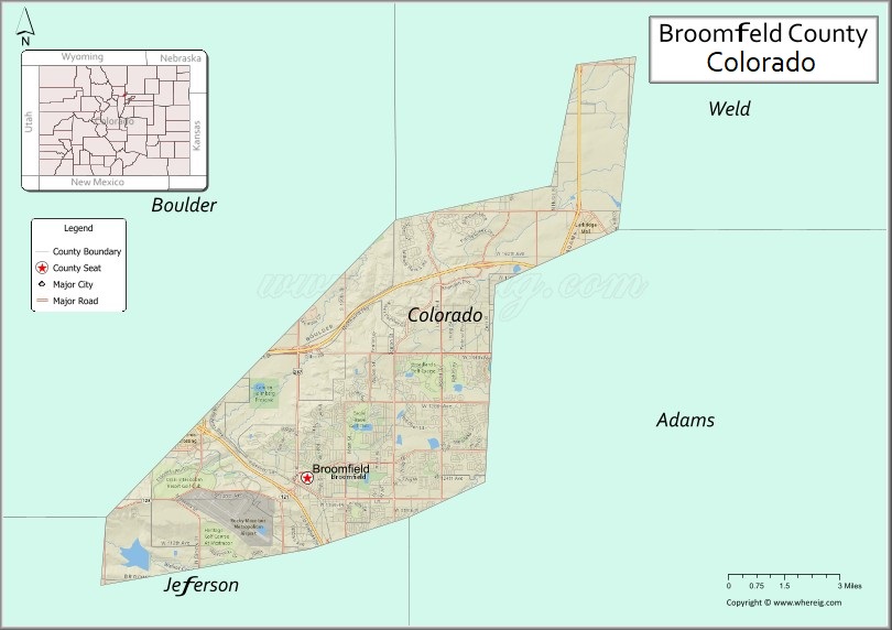 Map of Broomfield City and County, Colorado