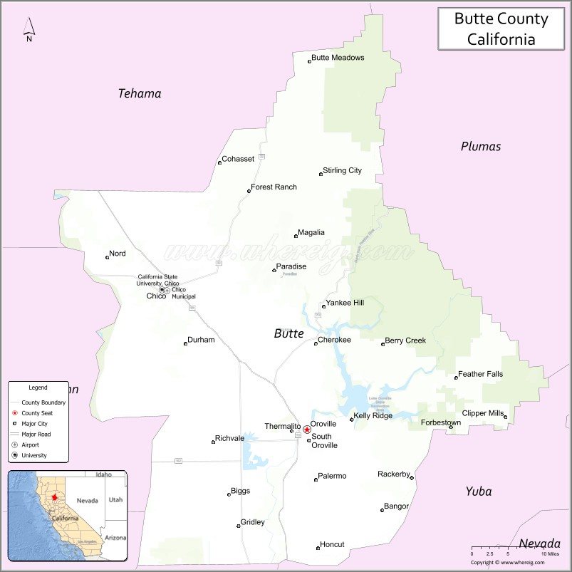 Map of Butte County, California