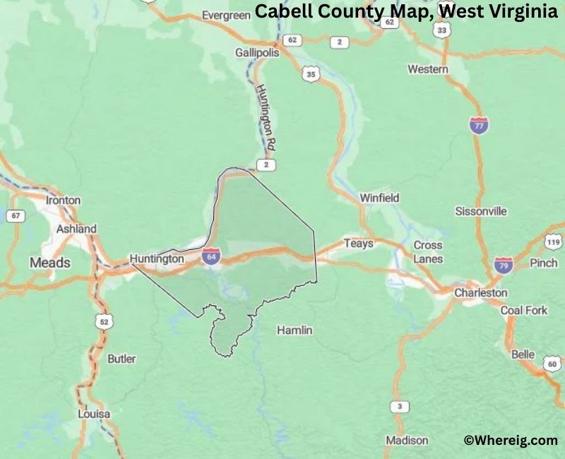 Map of Cabell County, West Virginia