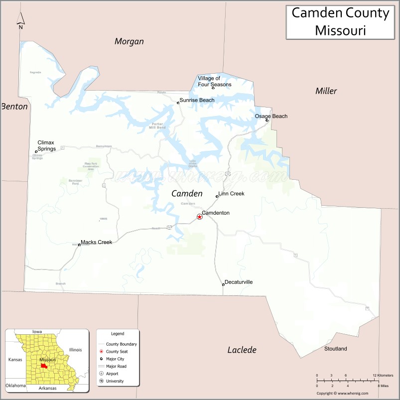 Map of Camden County, Missouri