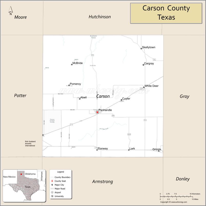 Map of Carson County, Texas