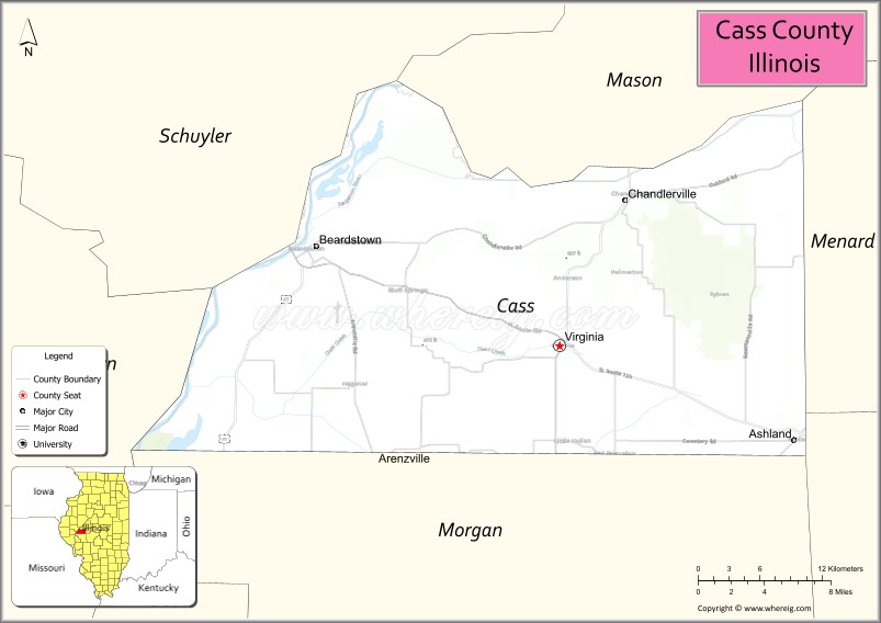 Map of Cass County, Illinois