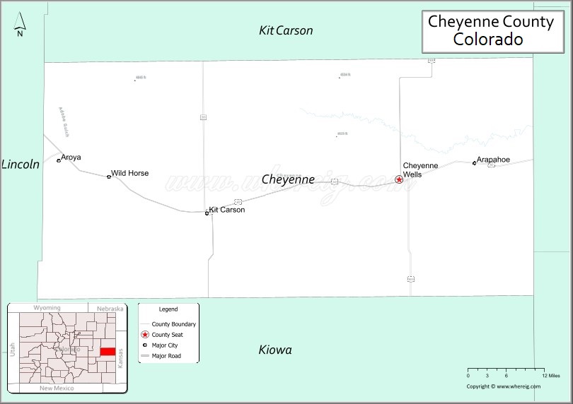 Map of Cheyenne County, Colorado