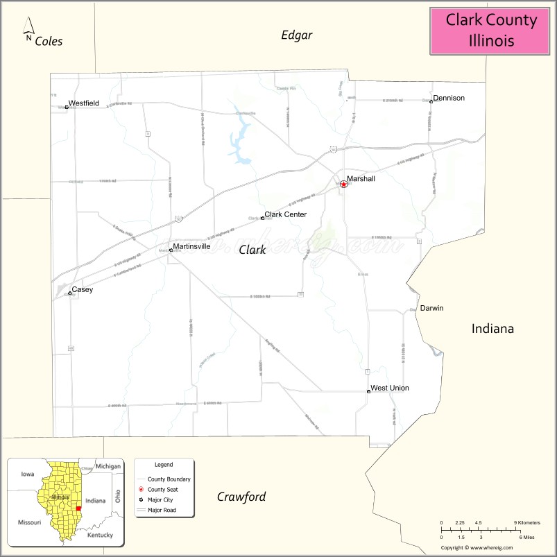 Clark County Map, Illinois