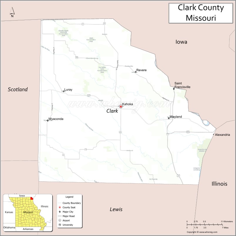 Map of Clark County, Missouri