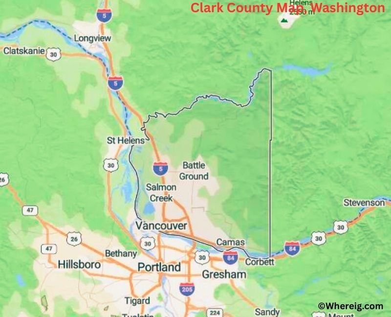 Map of Clark County, Washington