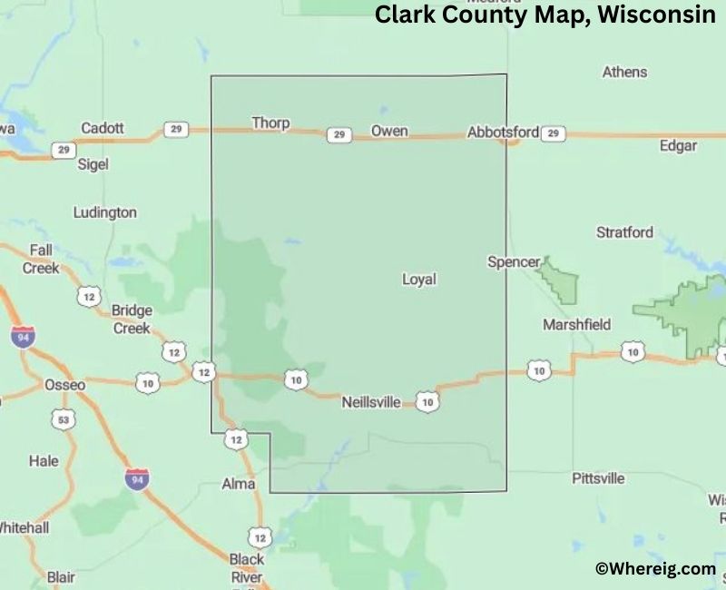 Map of Clark County, Wisconsin
